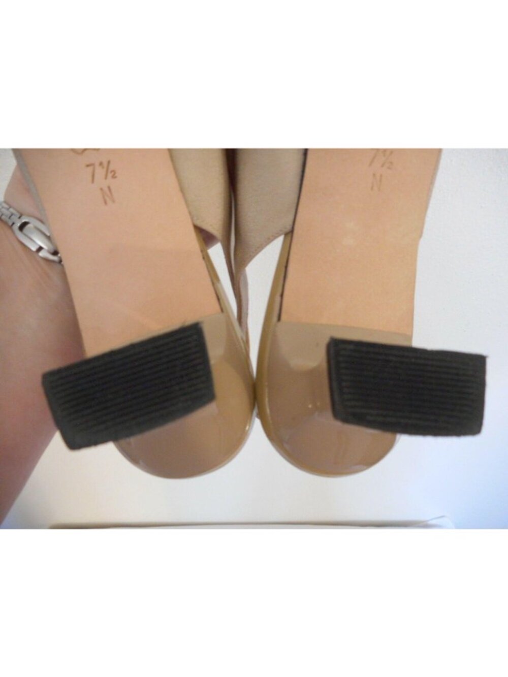 VANELi VAN ELi 7.5 N narrow Beige Womens 2 inch heel buckle sling back Shoes - Picture 10 of 12